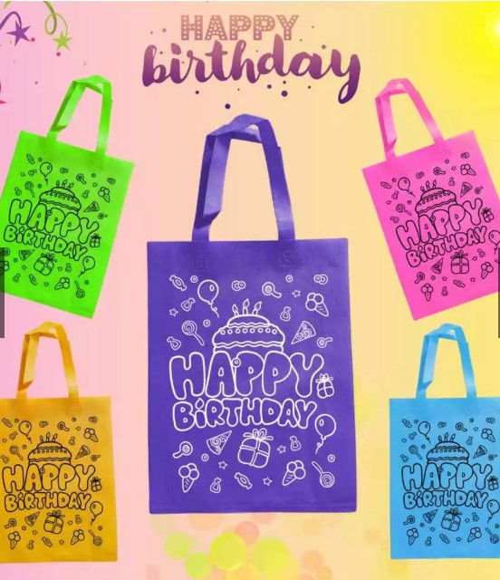 Goodie Bag Spunbond 25x35 Tas Happy Birthday Ulang Tahun Anak