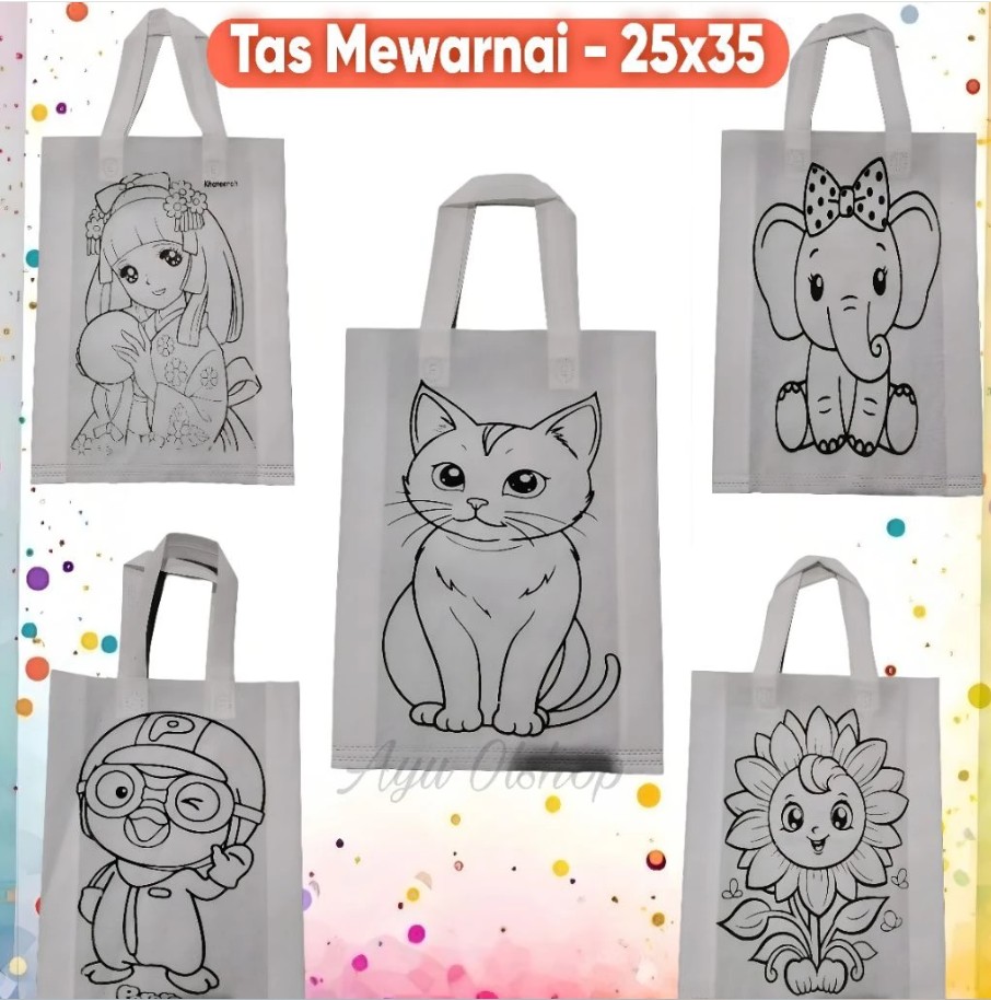 Stiker Nama Custom Anak Sekolah Lucu Warna-warni