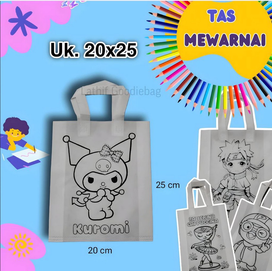 Tas Spunbond Mewarnai Anak Ukuran 25x35cm Sterilfoam Mewarnai
